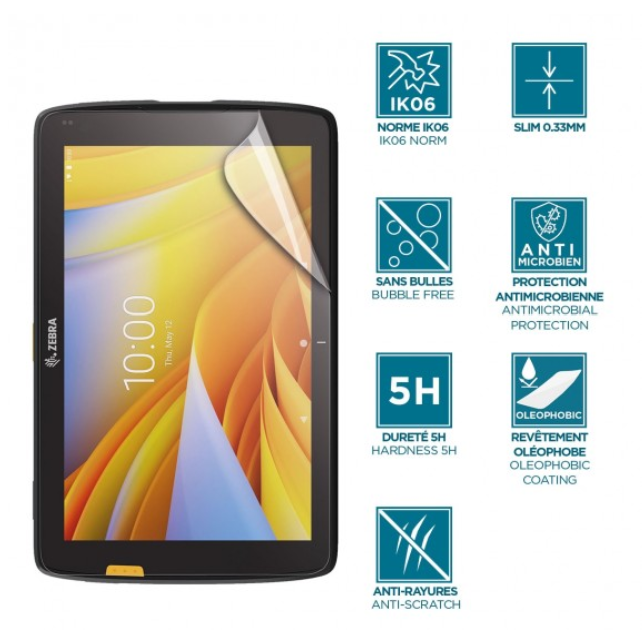 Screen protector for Zebra ET40 - ET45 10'' 
